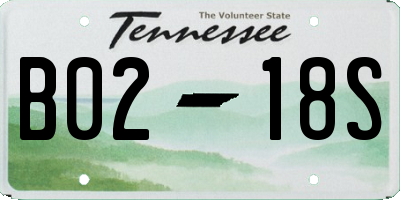 TN license plate B0218S