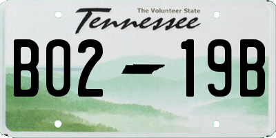 TN license plate B0219B