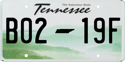 TN license plate B0219F