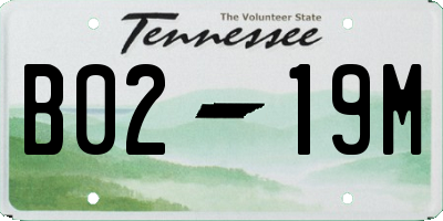 TN license plate B0219M