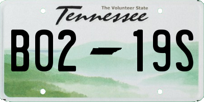 TN license plate B0219S