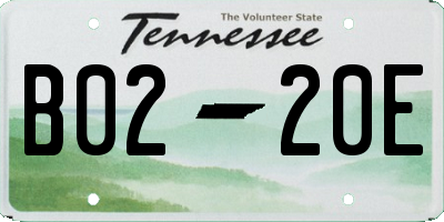 TN license plate B0220E