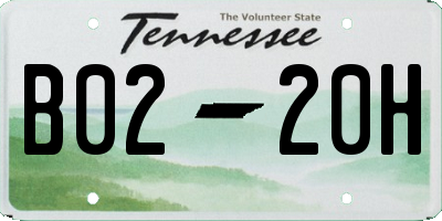 TN license plate B0220H