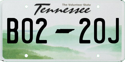 TN license plate B0220J