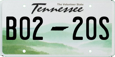 TN license plate B0220S