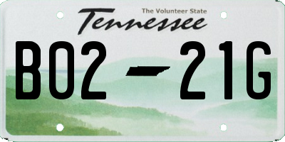 TN license plate B0221G