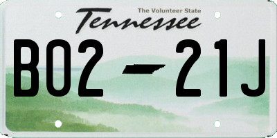 TN license plate B0221J