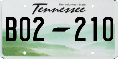 TN license plate B0221O