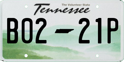 TN license plate B0221P