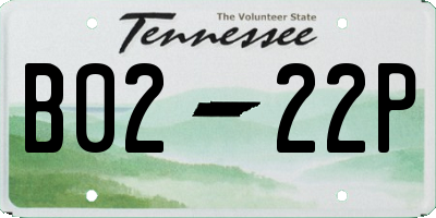 TN license plate B0222P