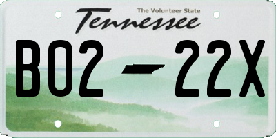 TN license plate B0222X