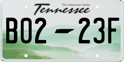 TN license plate B0223F