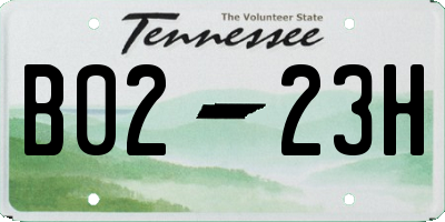 TN license plate B0223H