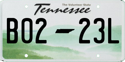 TN license plate B0223L