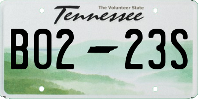 TN license plate B0223S