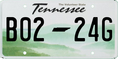 TN license plate B0224G