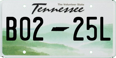 TN license plate B0225L