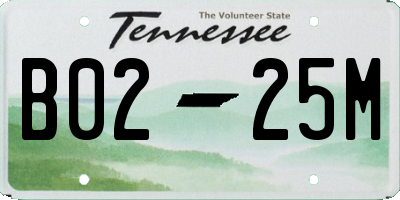 TN license plate B0225M