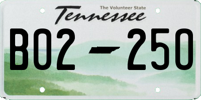 TN license plate B0225O