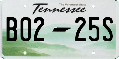 TN license plate B0225S