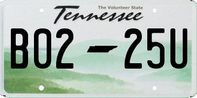 TN license plate B0225U