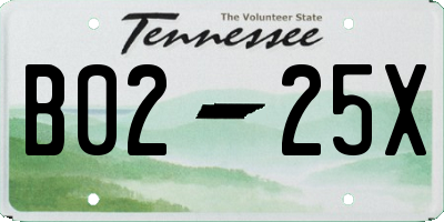 TN license plate B0225X