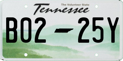 TN license plate B0225Y