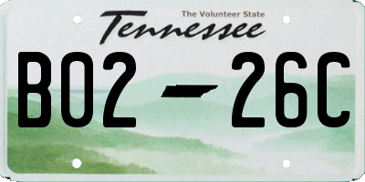 TN license plate B0226C