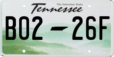 TN license plate B0226F