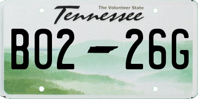 TN license plate B0226G