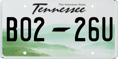 TN license plate B0226U