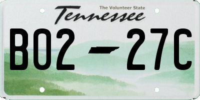 TN license plate B0227C
