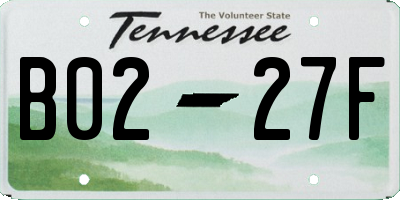 TN license plate B0227F