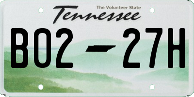 TN license plate B0227H