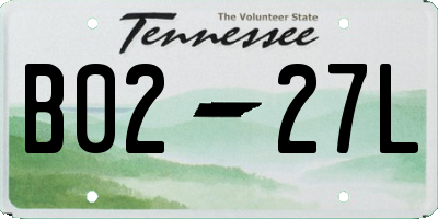 TN license plate B0227L