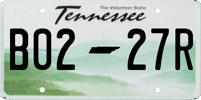 TN license plate B0227R