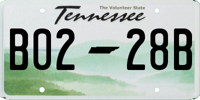 TN license plate B0228B