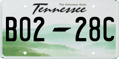 TN license plate B0228C