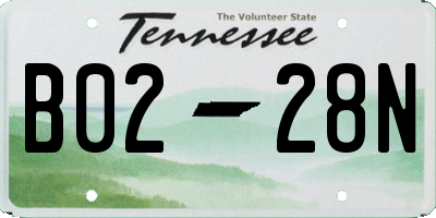 TN license plate B0228N