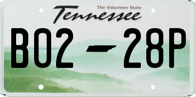 TN license plate B0228P