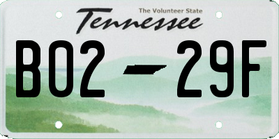 TN license plate B0229F