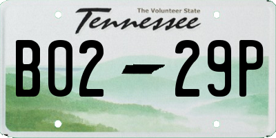 TN license plate B0229P