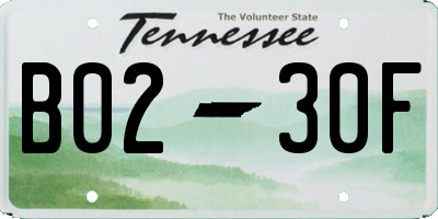 TN license plate B0230F