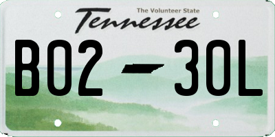TN license plate B0230L