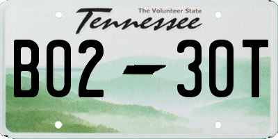 TN license plate B0230T