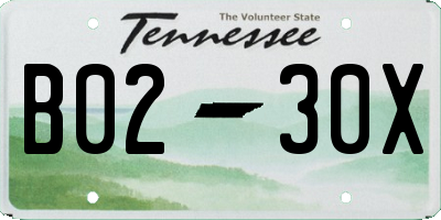 TN license plate B0230X