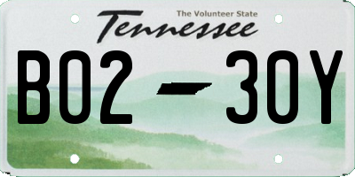 TN license plate B0230Y