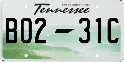 TN license plate B0231C