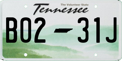 TN license plate B0231J