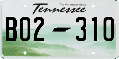 TN license plate B0231O